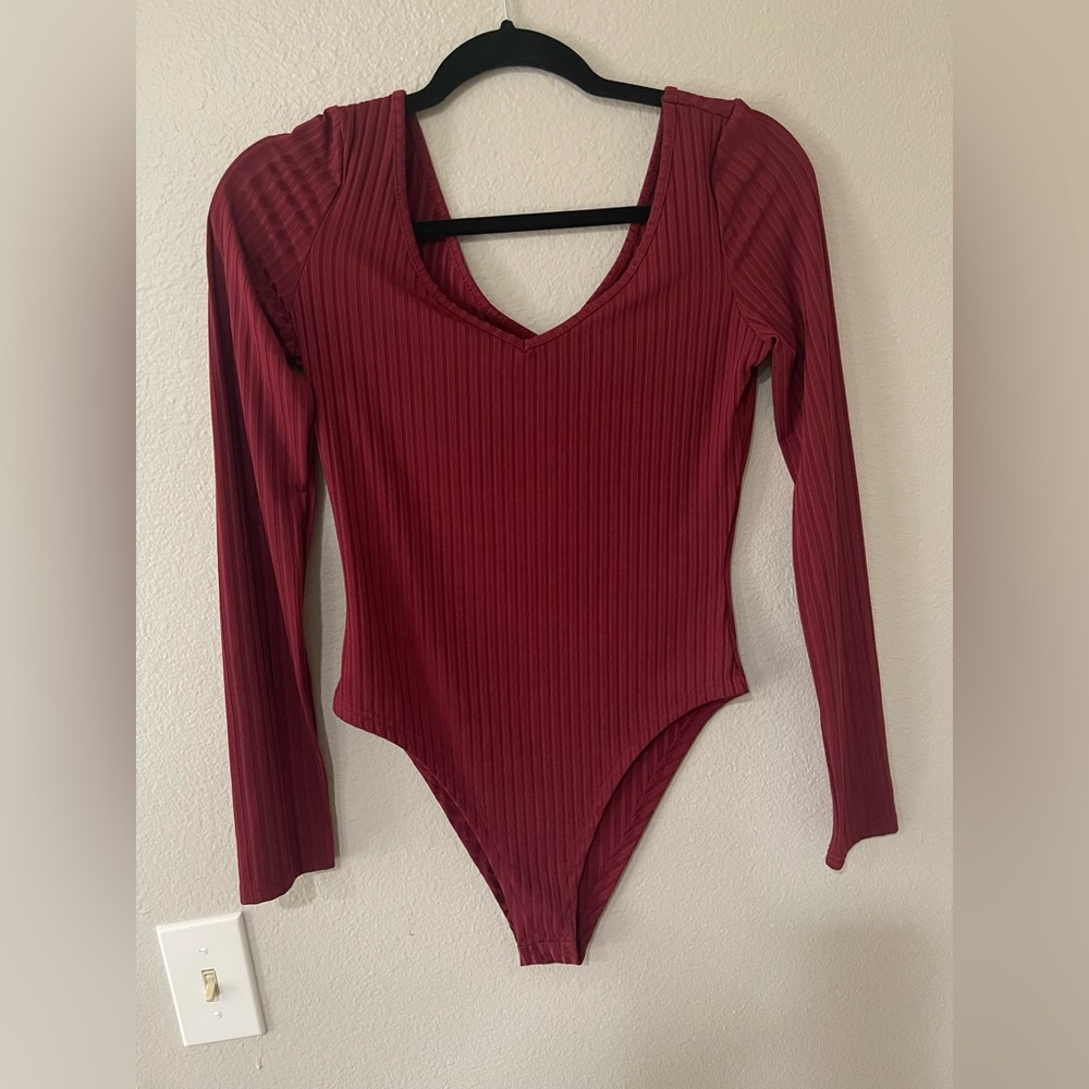 SHIEN Set of 4 Long Sleeve Bodysuit - Large - Ribbed - Lace - Black Red Green - Picture 5 of 5